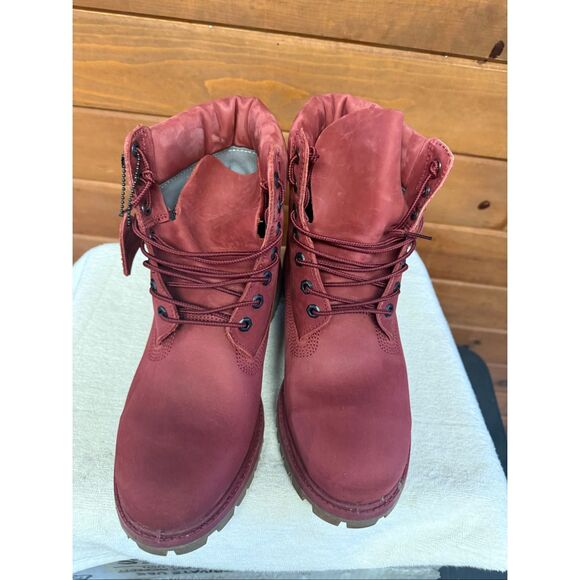 Timberland Men’s Premium 6-Inch Waterproof  Boots burgundy Sz 10.5 main image 4